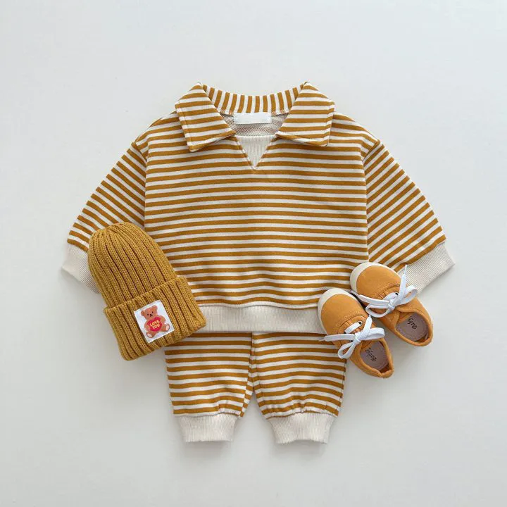 2 Pieces Set Baby Kid Boys Striped Tops And Pants Wholesale 231130140