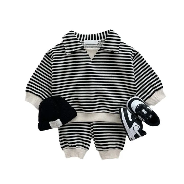 2 Pieces Set Baby Kid Boys Striped Tops And Pants Wholesale 231130140