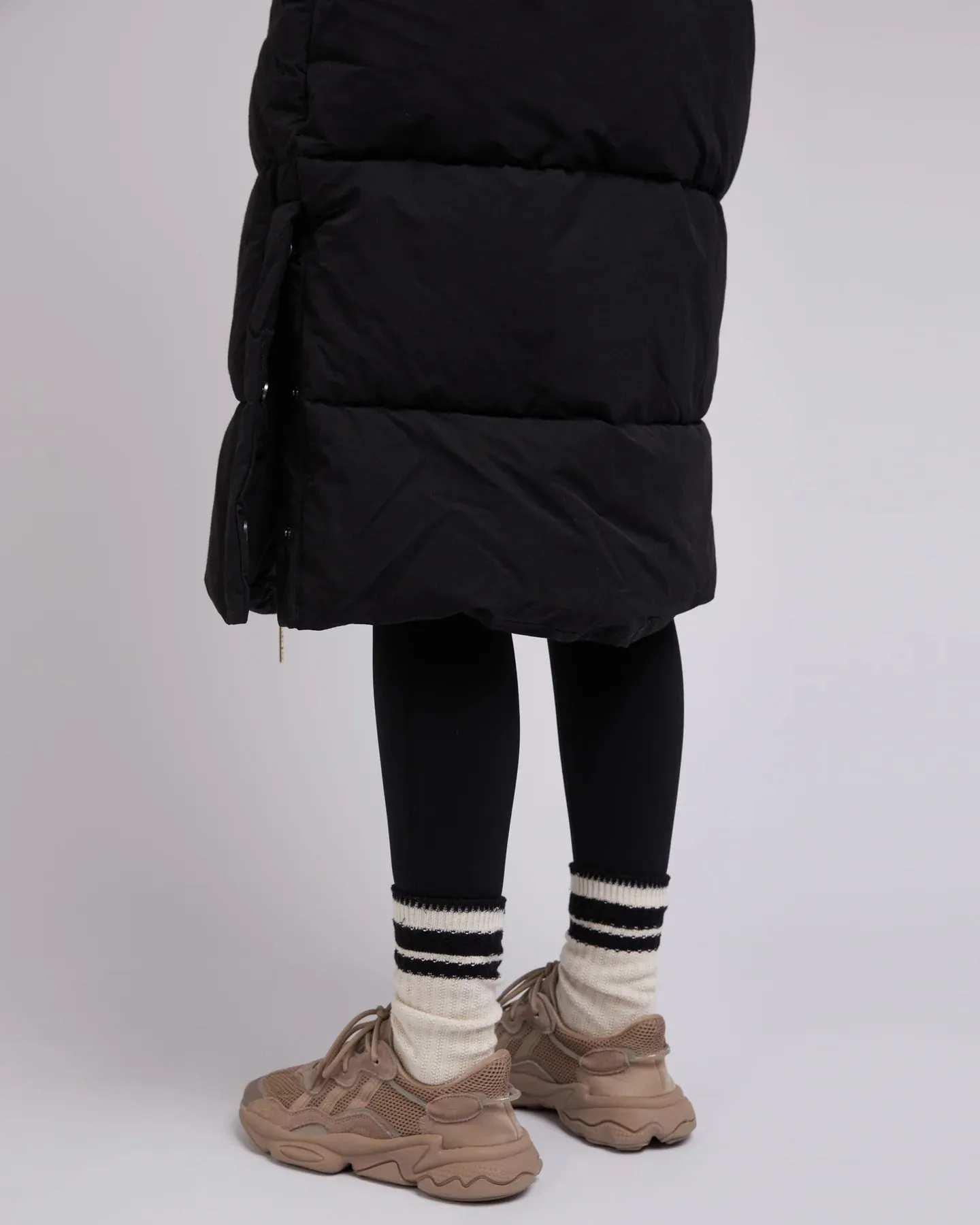 Active Fur Longline Puffer Black