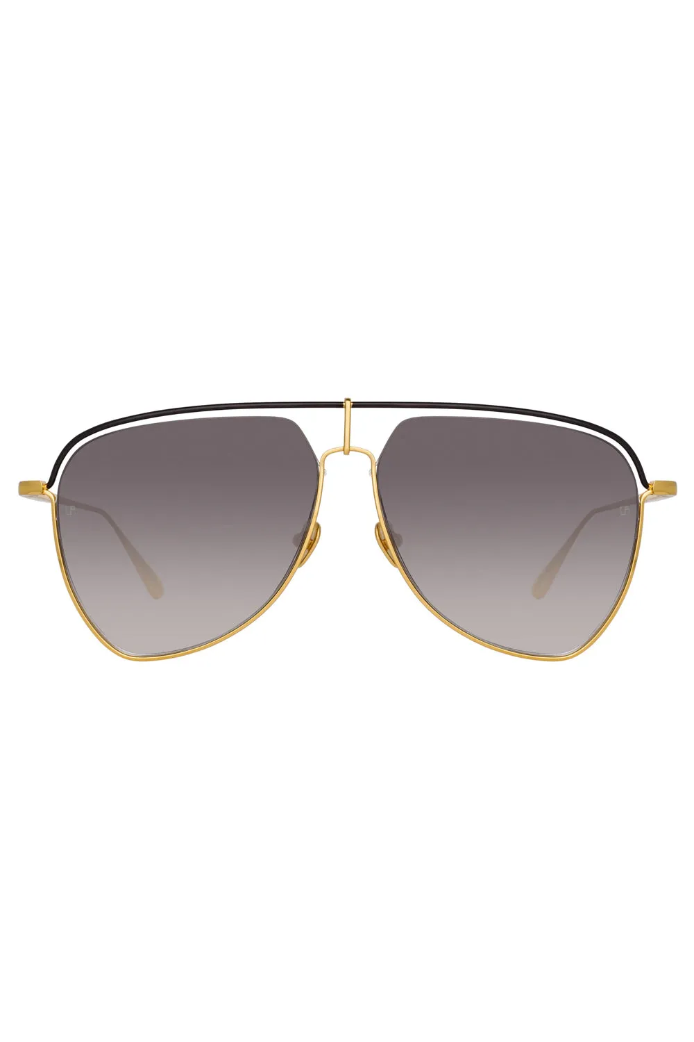 Alma Aviator Sunglasses in Yellow Gold