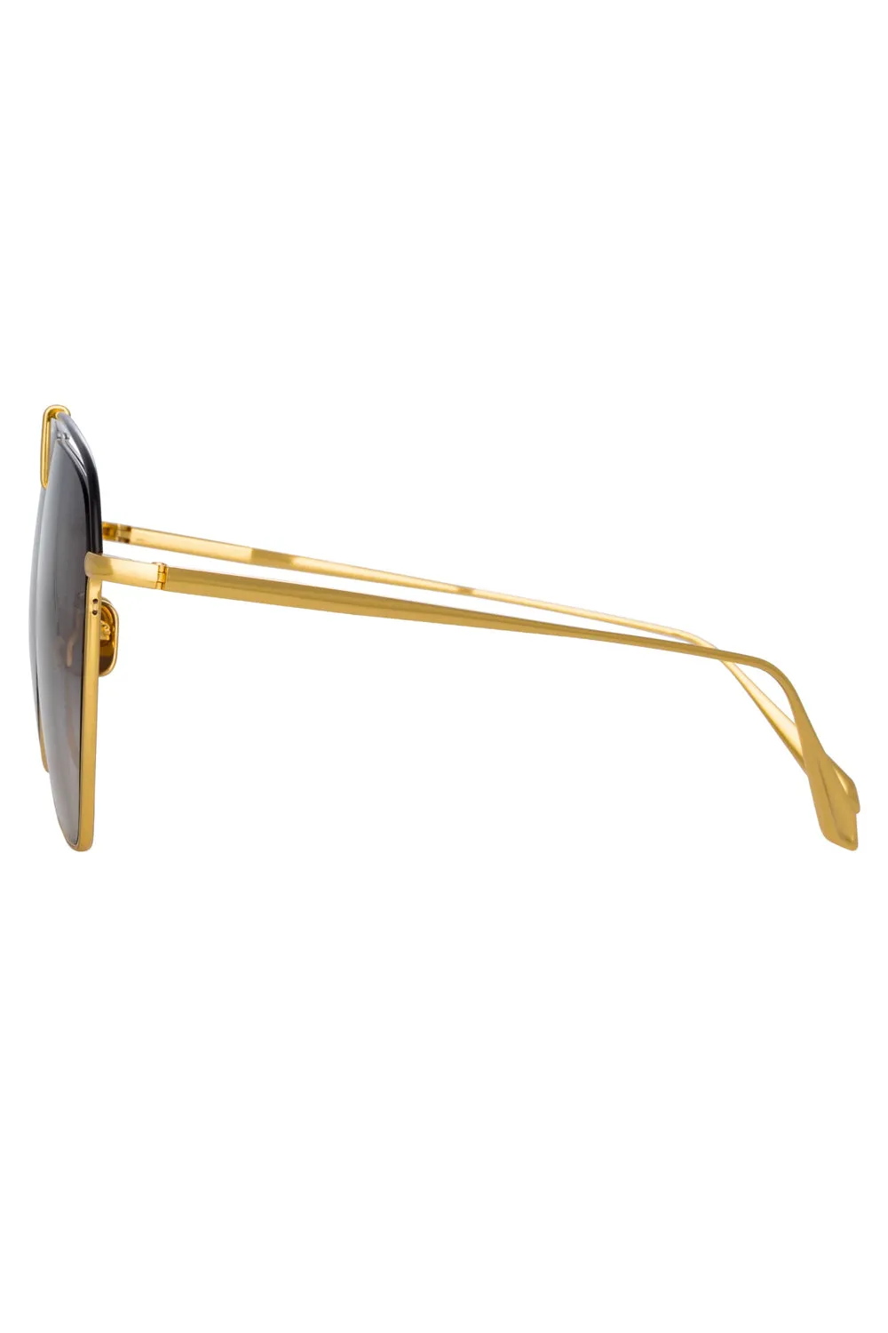 Alma Aviator Sunglasses in Yellow Gold