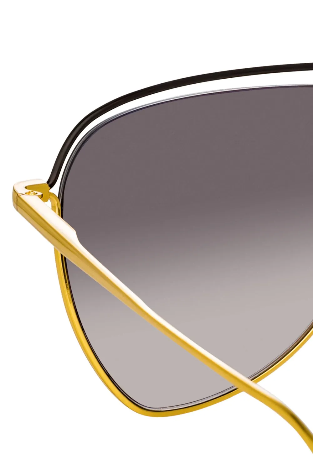 Alma Aviator Sunglasses in Yellow Gold