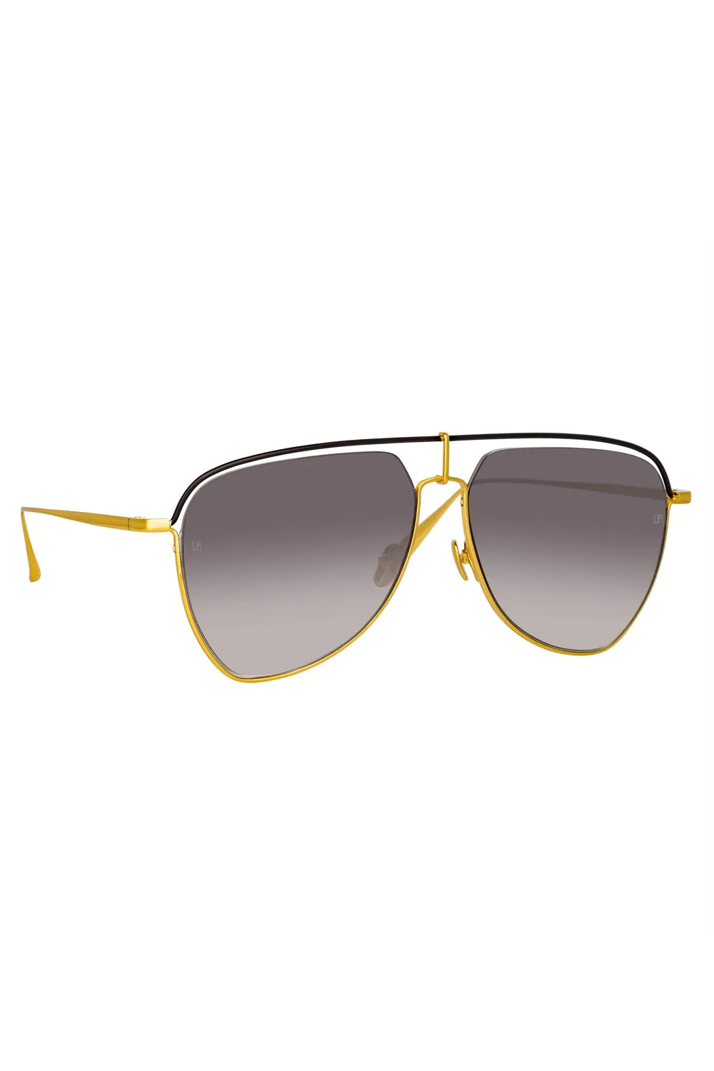 Alma Aviator Sunglasses in Yellow Gold