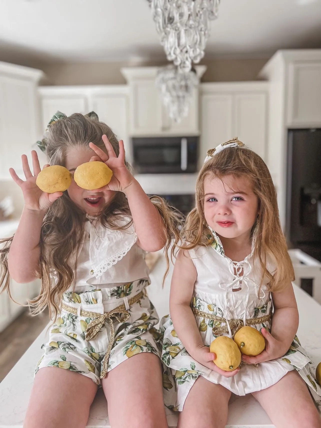 Amalfi Lemon Print Linen Blouse and Shorts Set