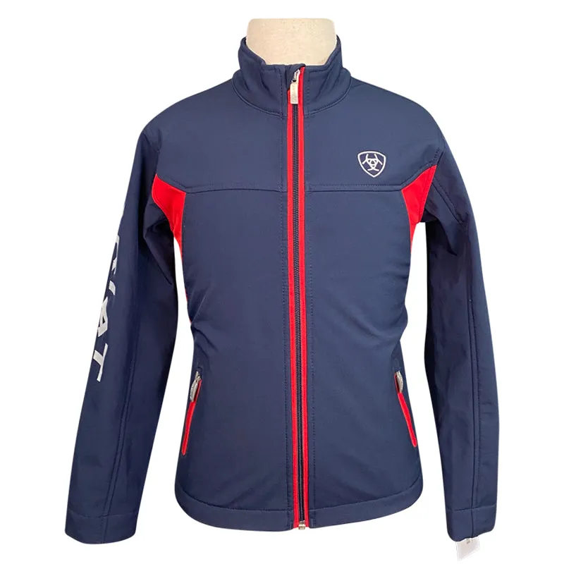 Ariat Team Softshell Jacket in Navy/Red - Children's Small