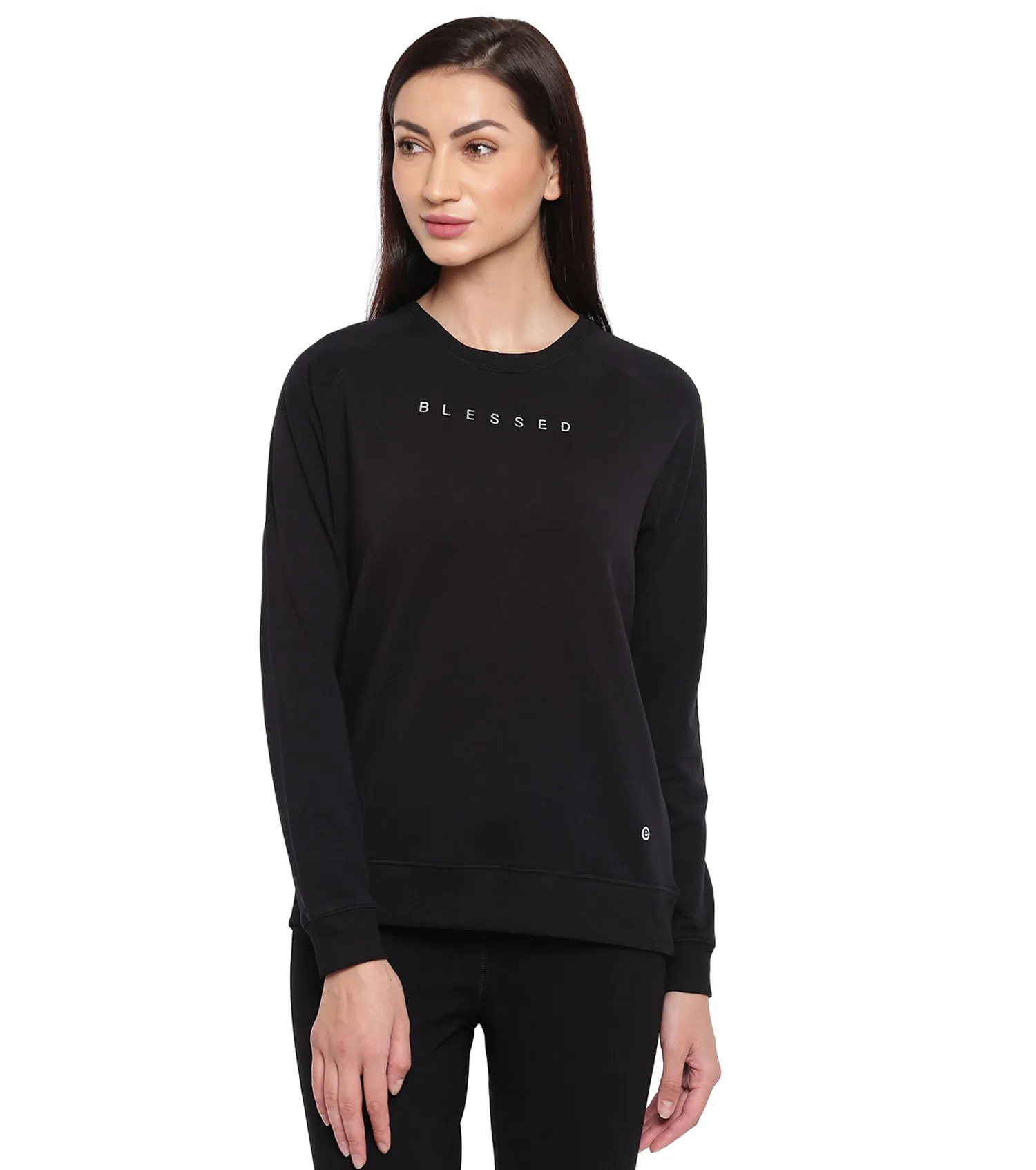 Basic Sweat | Long Sleeve Basic Pop Over Sweatshirt With Mindful Graphic