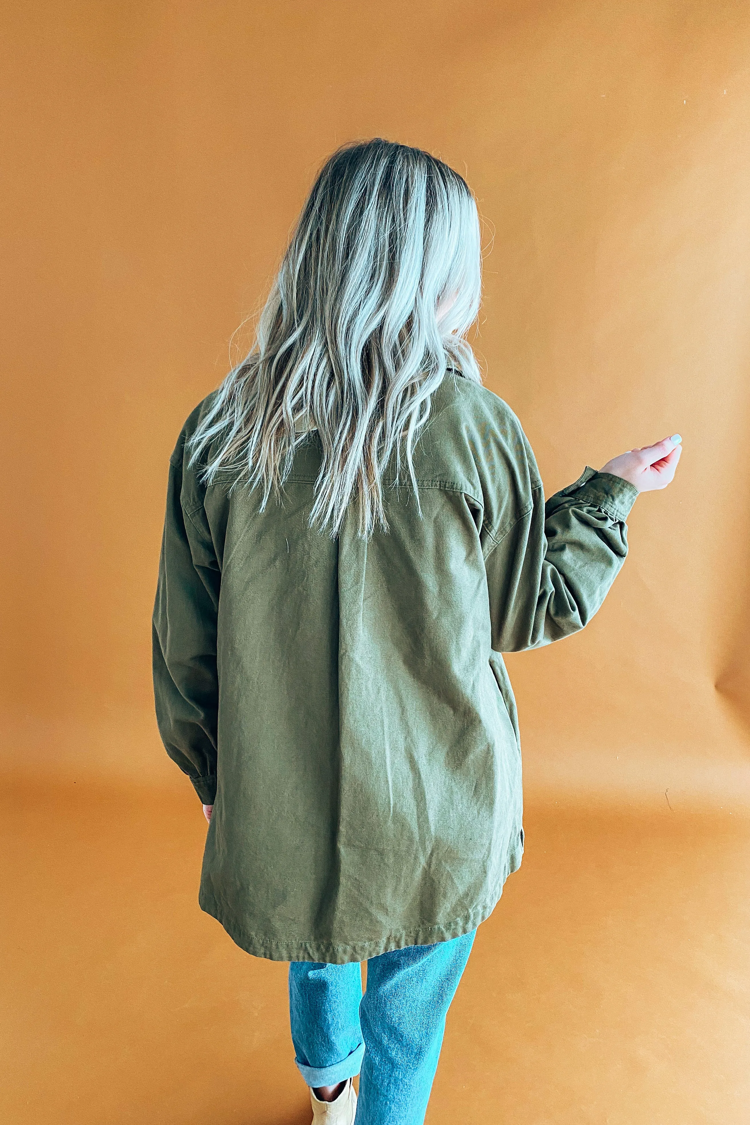 Benson Olive Denim Shacket | FINAL SALE