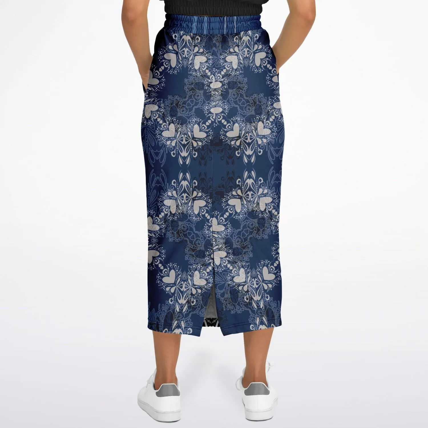 Blue Mystic Eco-Poly Long Pocket Skirt