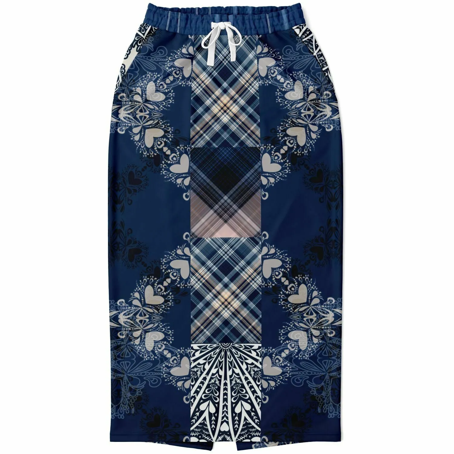 Blue Mystic Eco-Poly Long Pocket Skirt