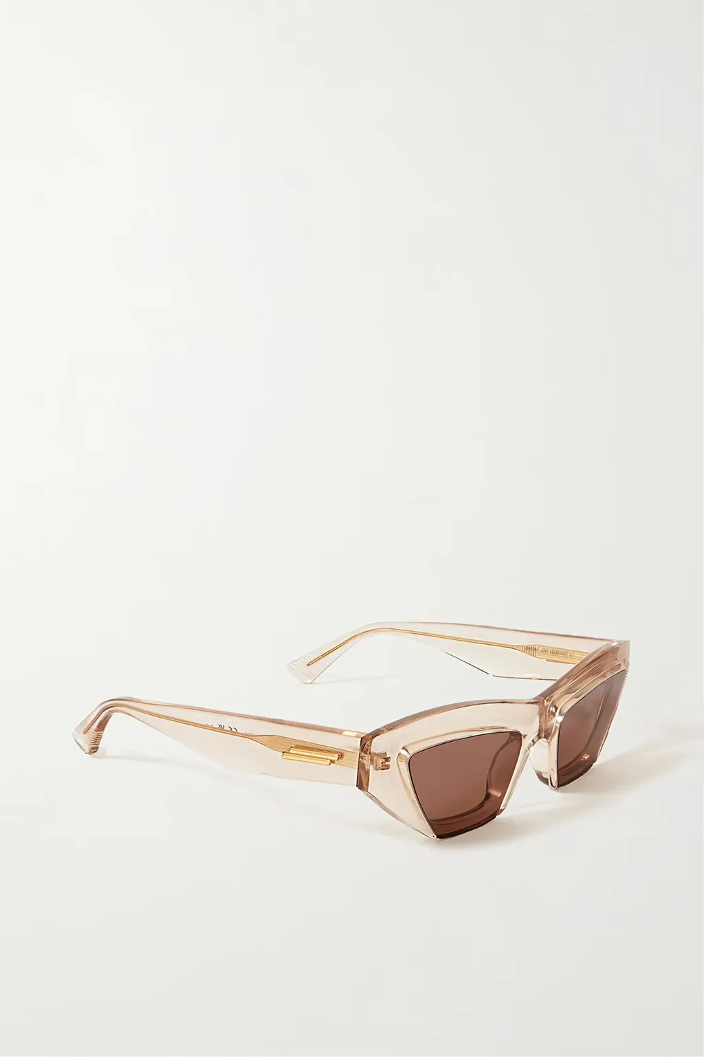 BOTTEGA VENETA BOLD CAT-EYE SUNGLASSES IN NUDE AND BROWN