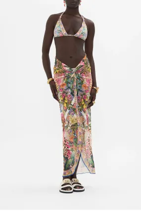 Camilla - Twist Front Long Skirt - Flowers of Neptune