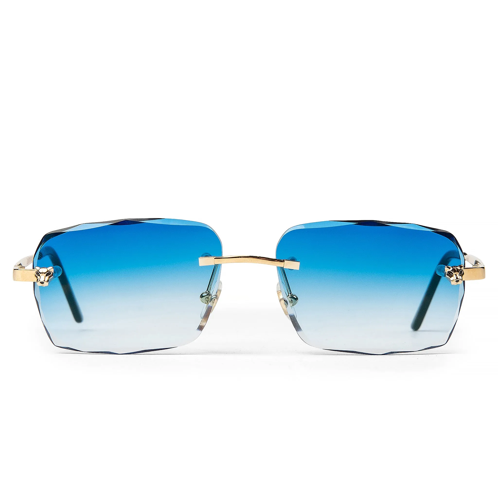 Cartier Eyewear Custom CT0148O-001 Panthere De Cartier Rimless Sunglasses