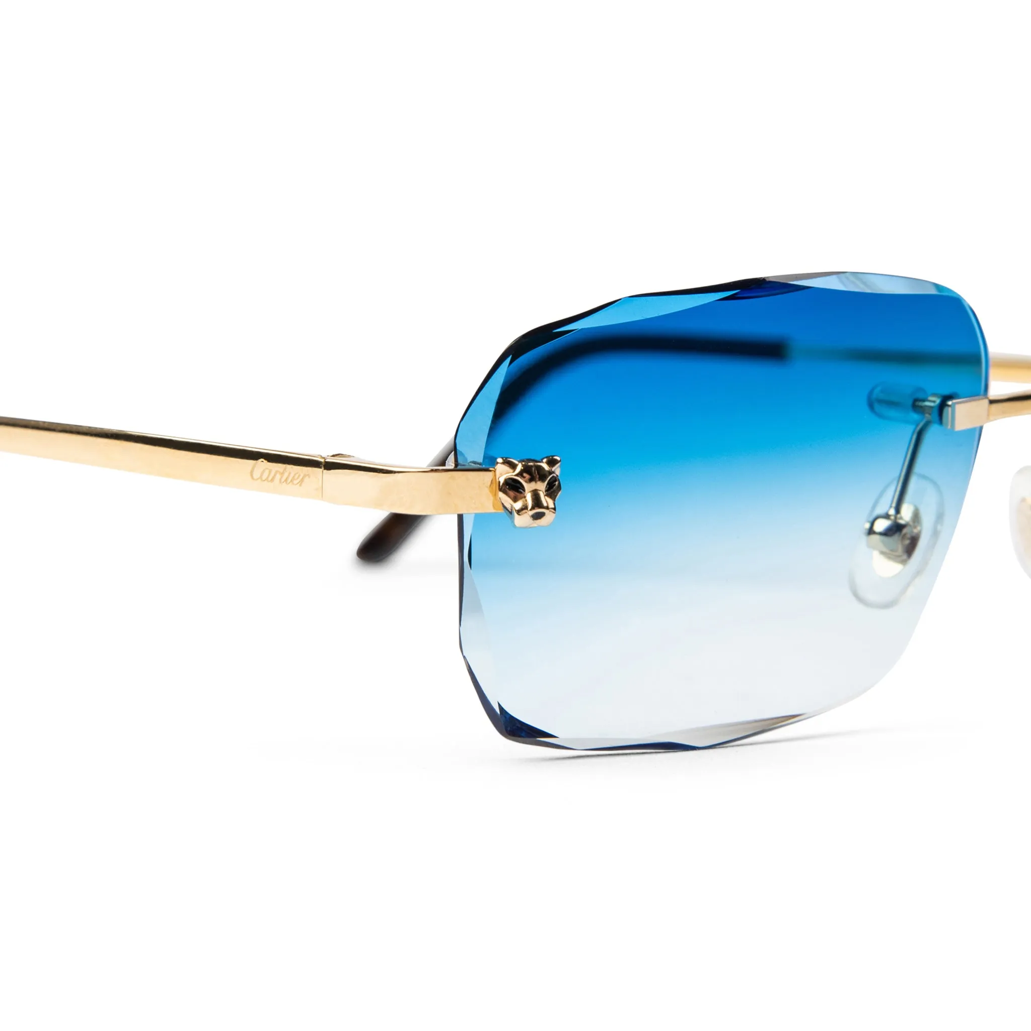 Cartier Eyewear Custom CT0148O-001 Panthere De Cartier Rimless Sunglasses