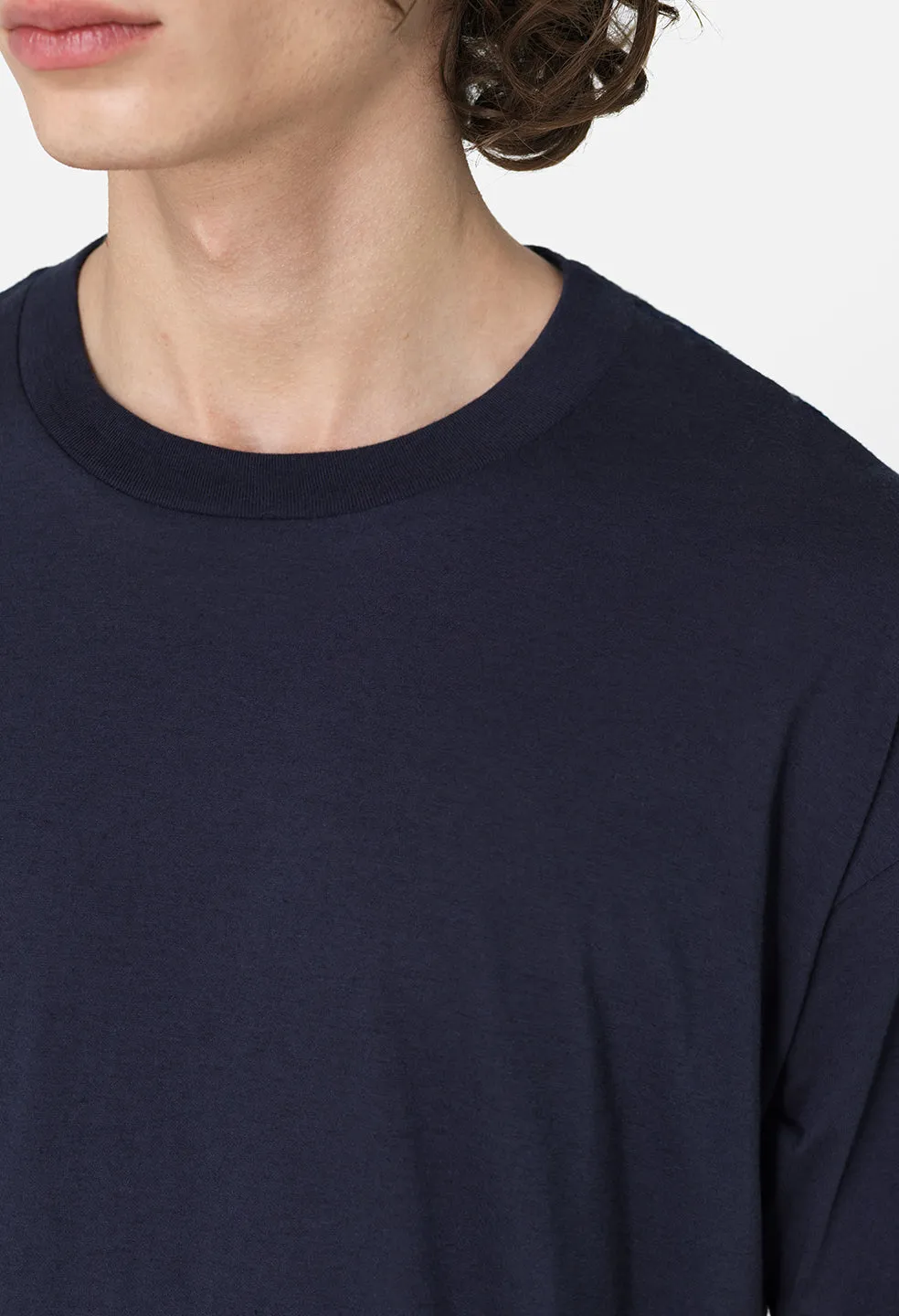 Cotton Cashmere Crew / Navy