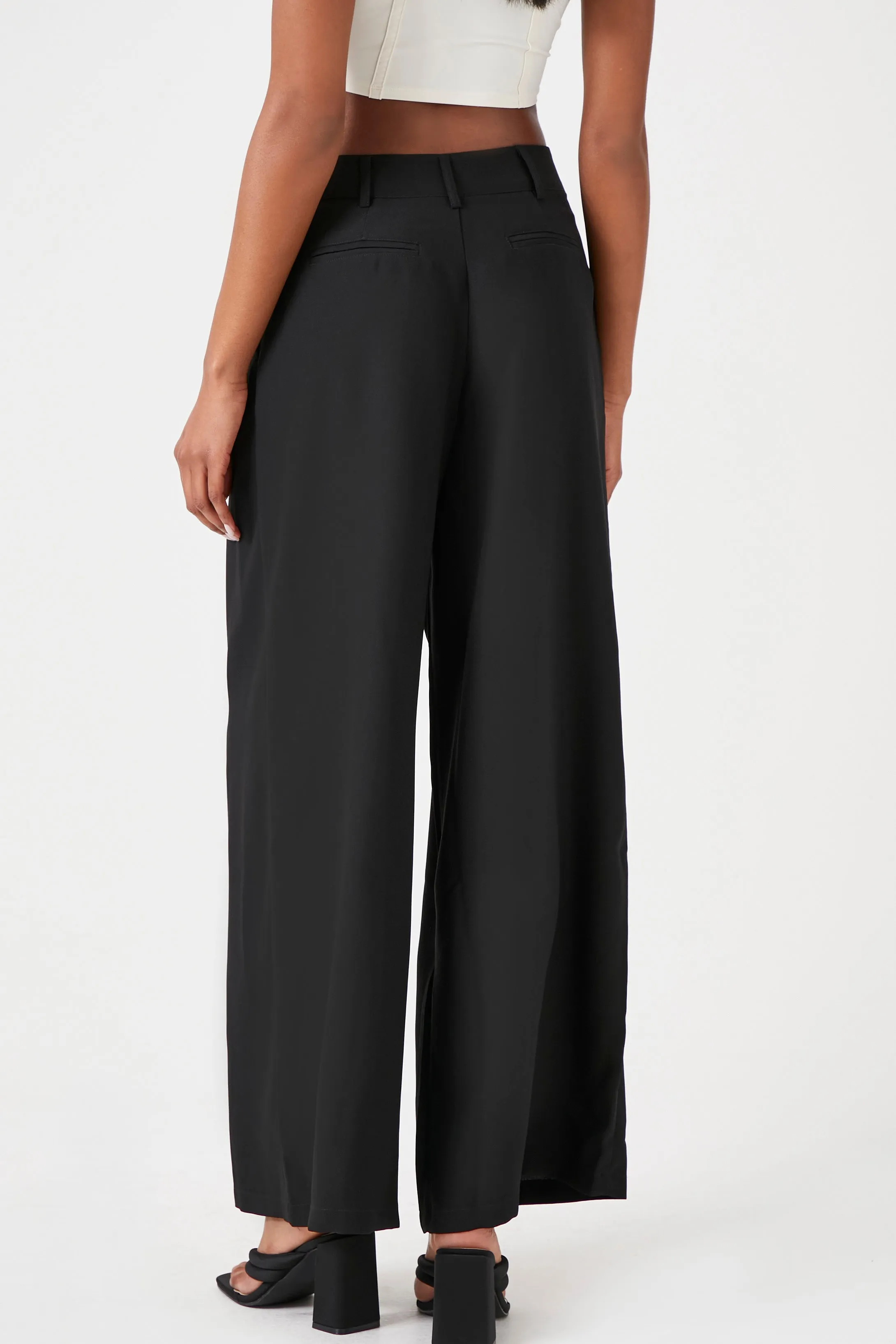 Crepe Wide-Leg Trousers