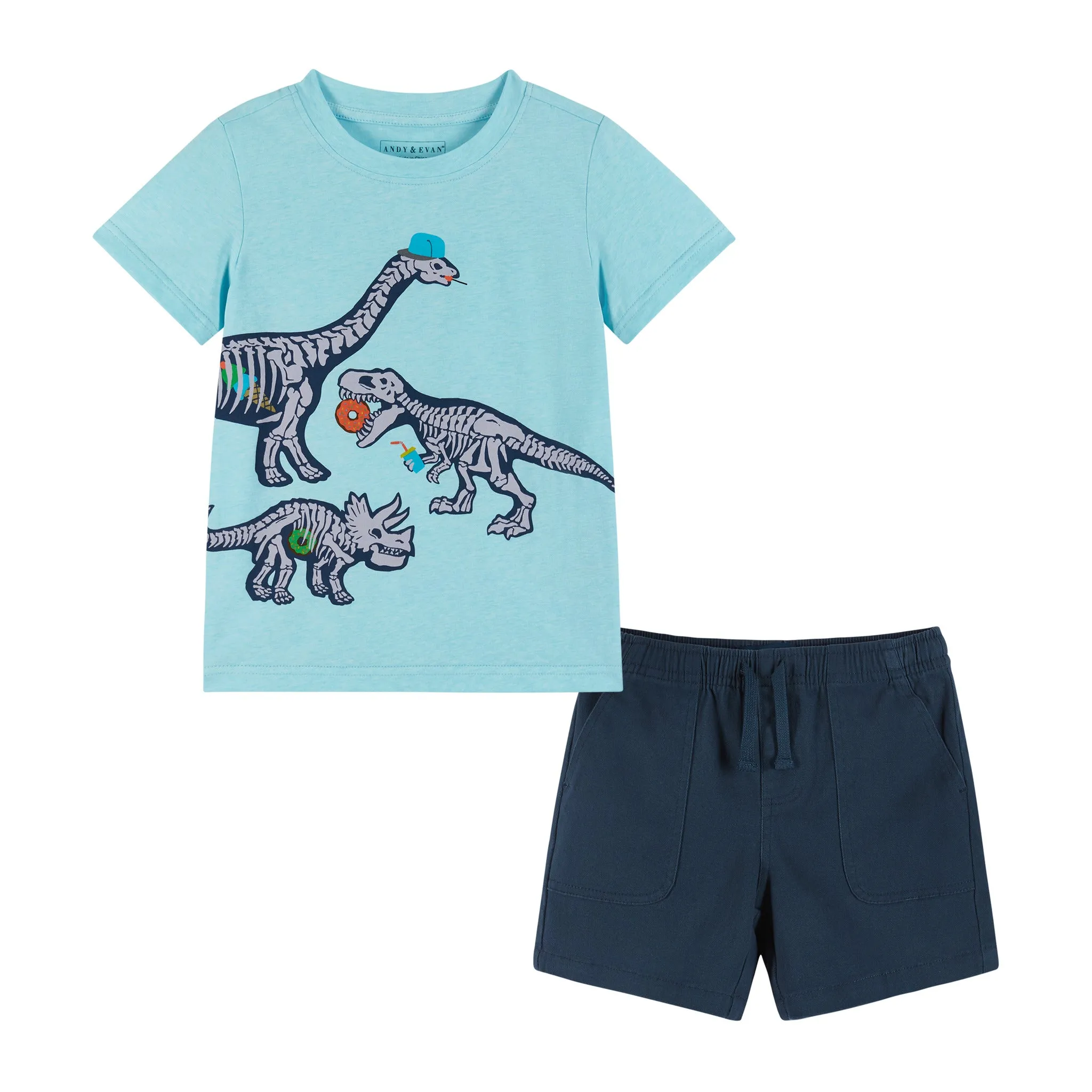 Dinosaur Snack Tee & Ripstop Shorts Set