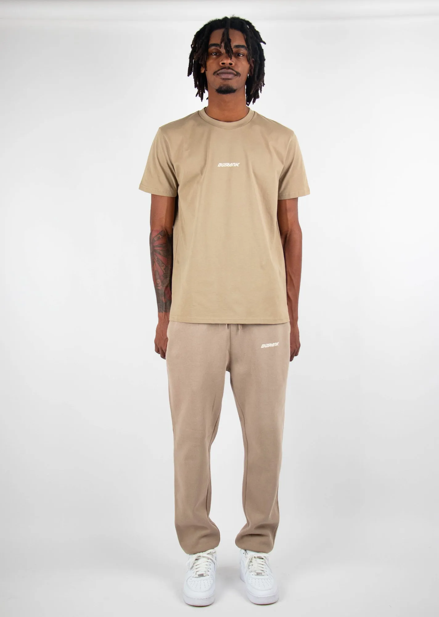 Everyday Flock Print T-Shirt- Sand