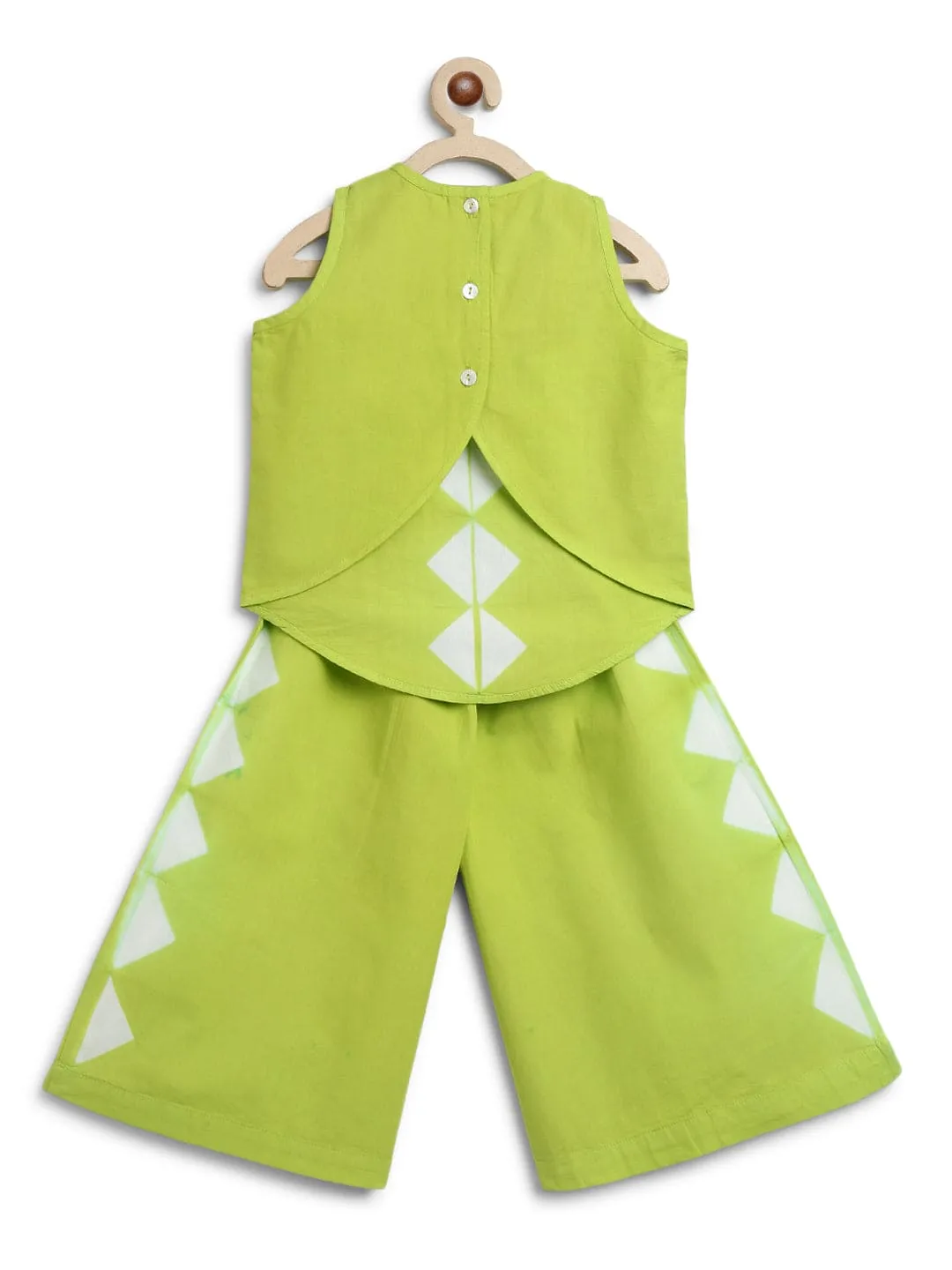 Girl Tie Dye Triangle Co-ord Set - Green