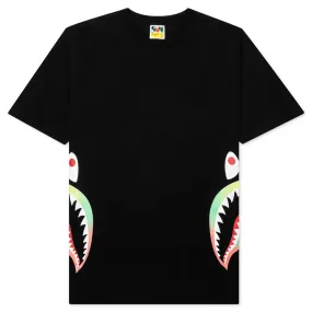 Gradation Side Shark Tee - Black