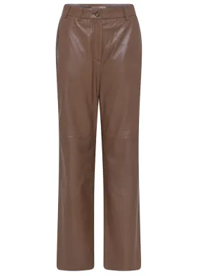 Gustav Dida straight leg pants 52023 Skindbukser - Teddy Brown