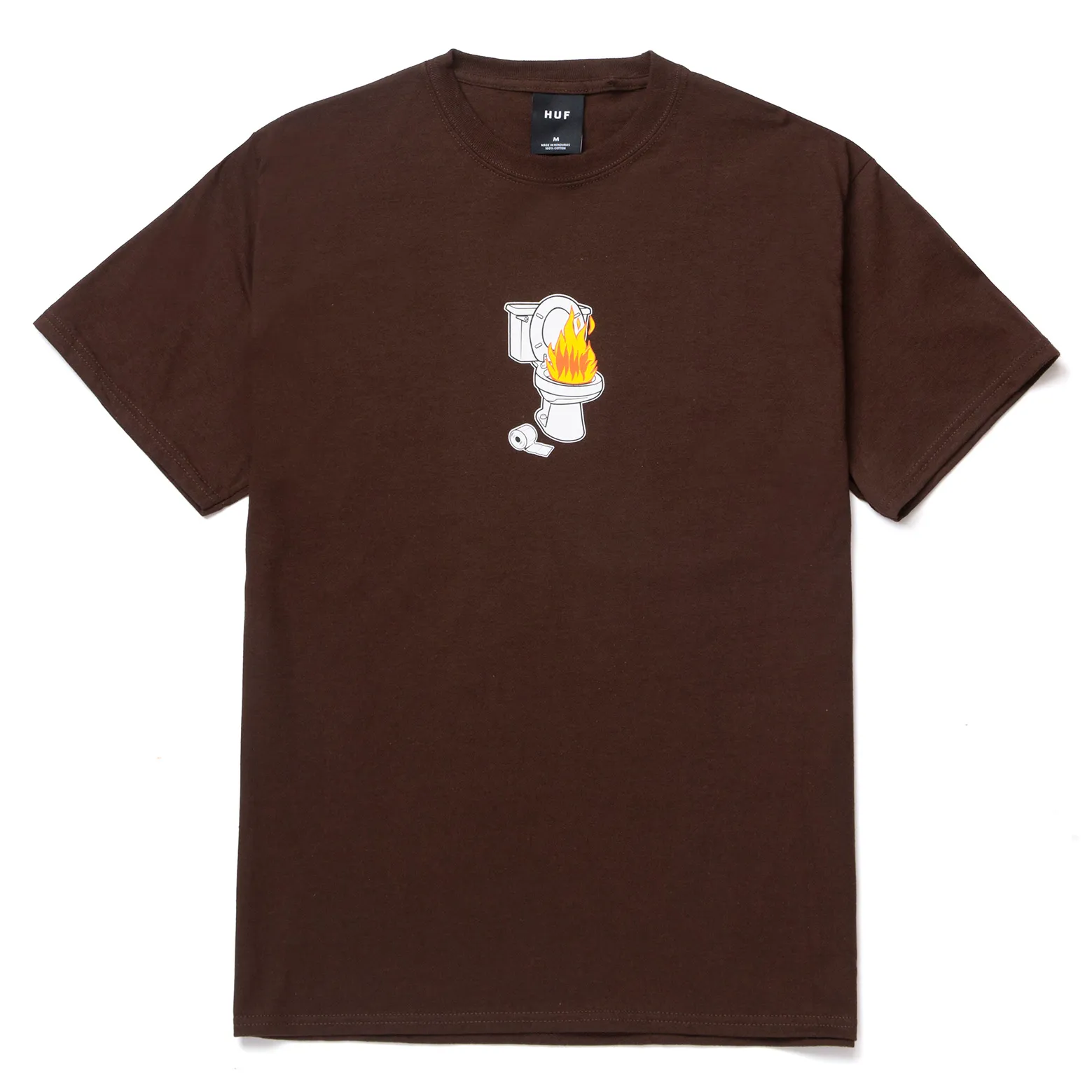 HUF T-SHIRT HOT SHIT SS CHOCOLATE BROWN