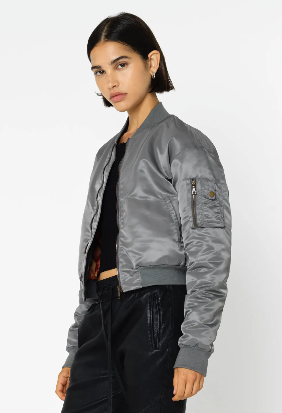 Hunter Cropped Bomber / Moon