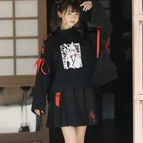 JAPANESE COMIC FOX SWEATSHIRT SKIRT BY21217