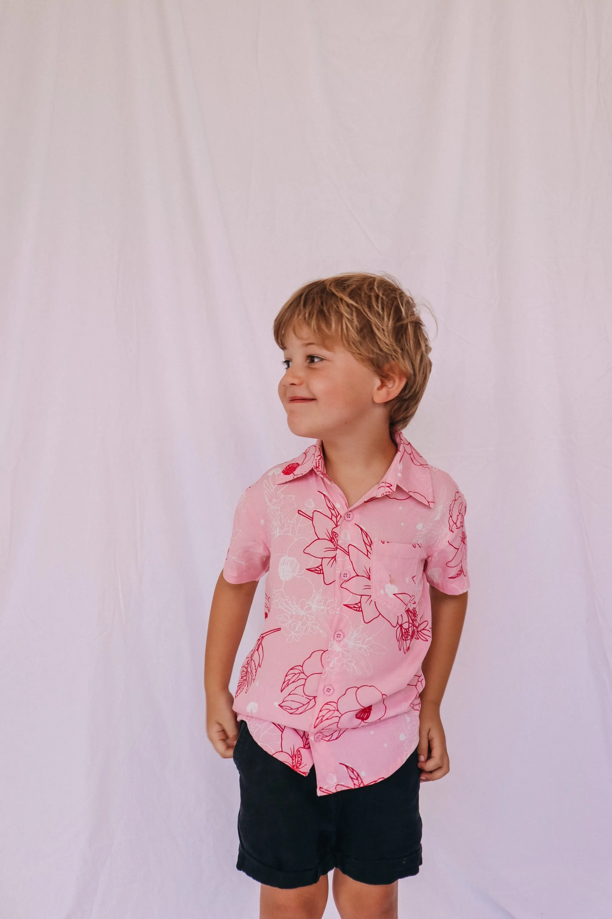 Kid's Button Up Shirt - Pretty in Pink