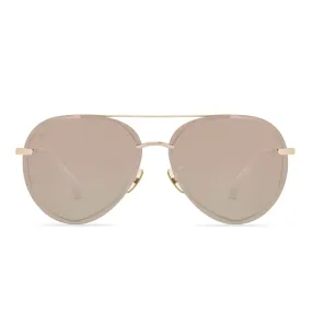 Lenox Brushed Gold Cherry Blossom Mirror Sunglasses