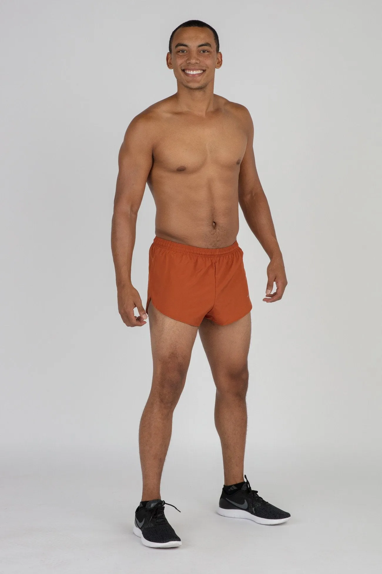 Men's 1" Elite Split Shorts- Burnt Orange