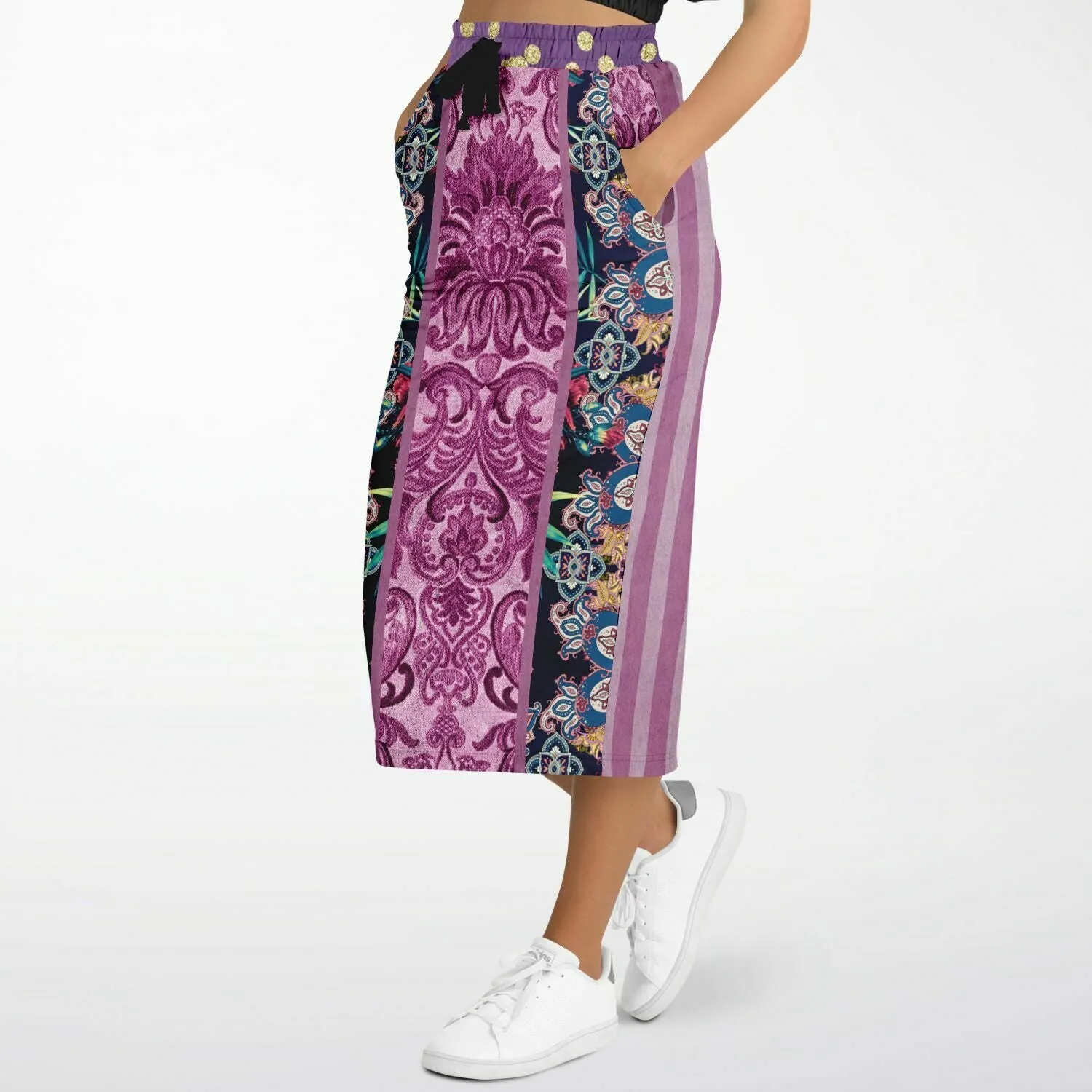 Purple Jamboree Eco-Poly Long Pocket Skirt