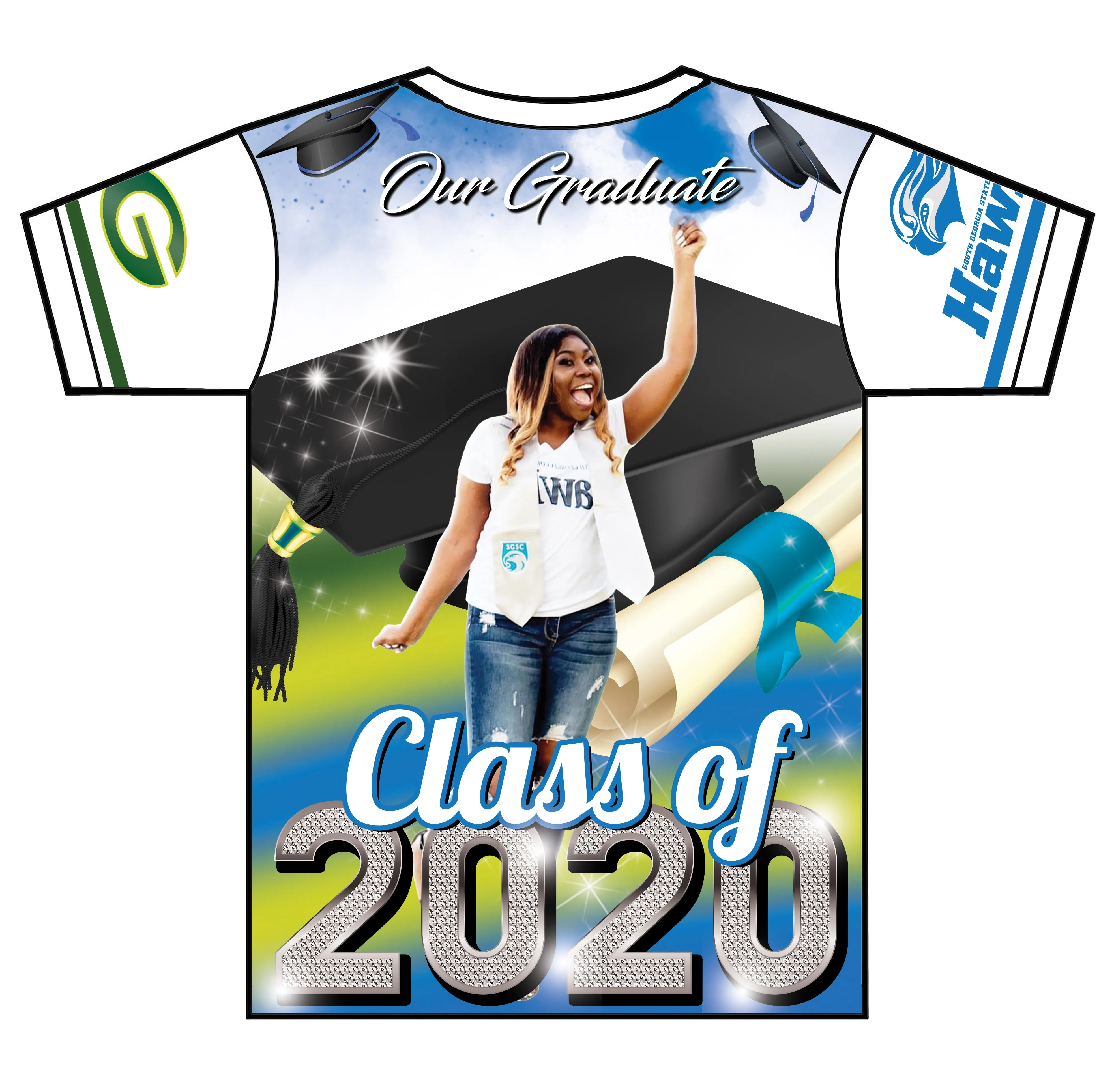 "All the Smoke" Custom Designed Graduation 3D shirt