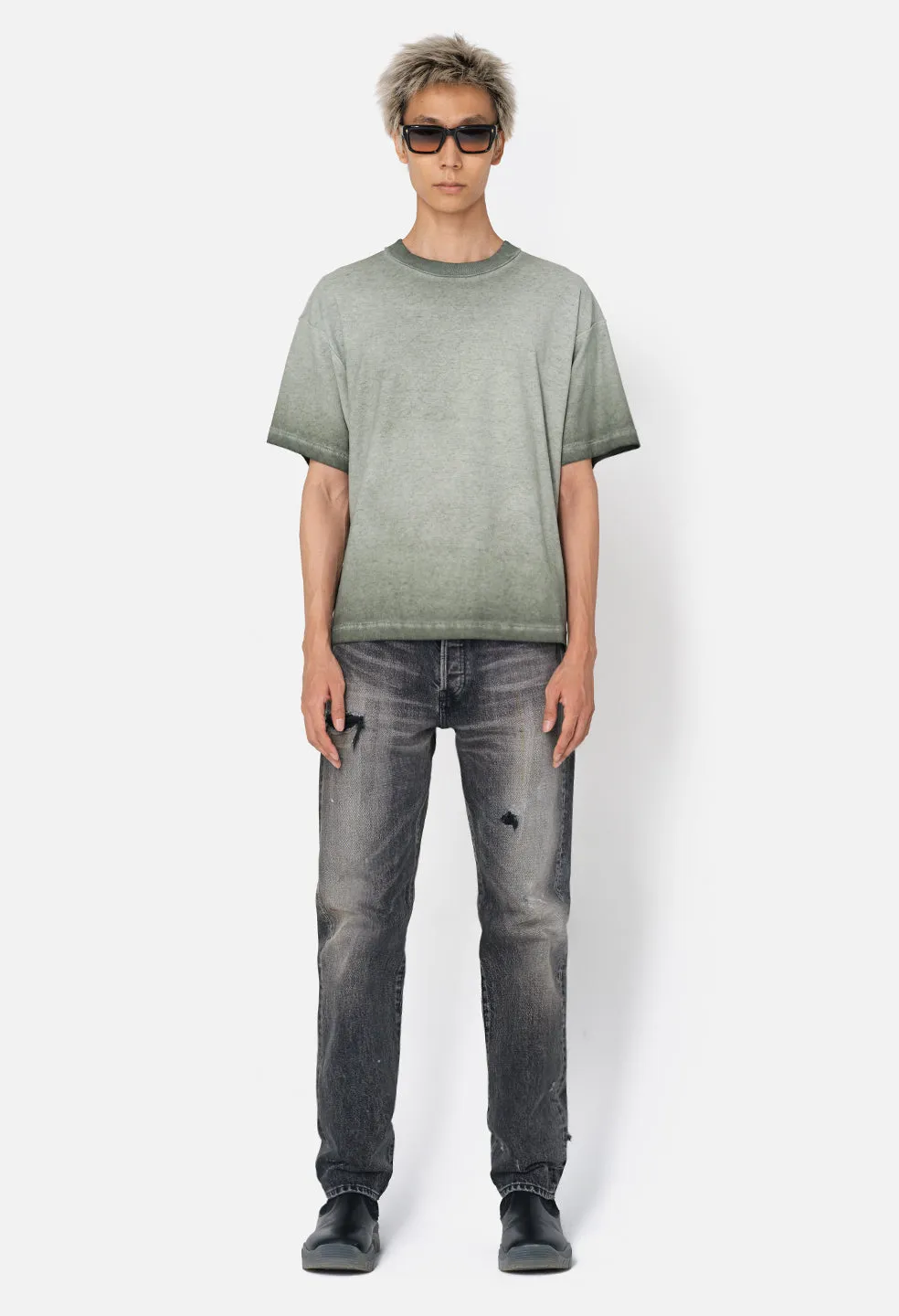 Reversed Cropped Tee / Oil Wash Olive