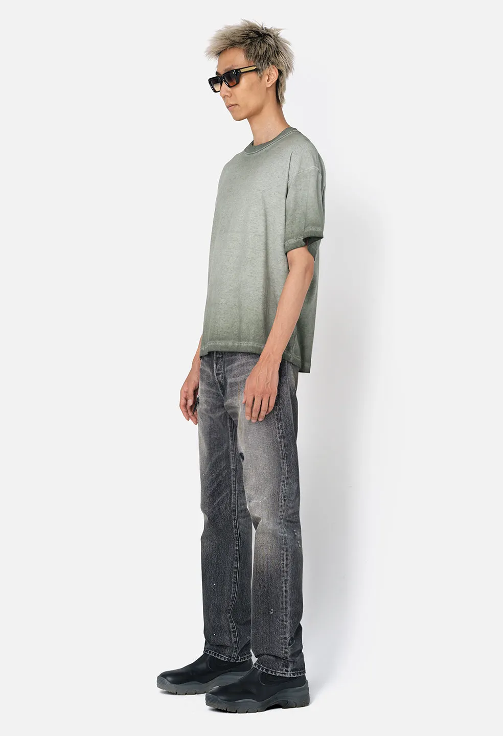 Reversed Cropped Tee / Oil Wash Olive