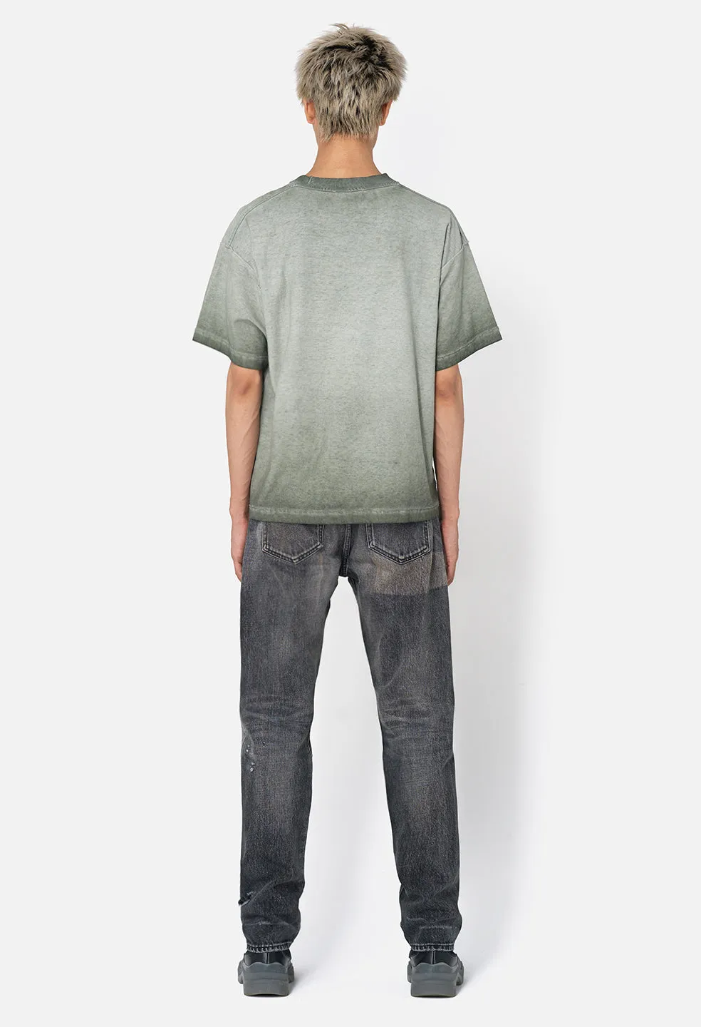 Reversed Cropped Tee / Oil Wash Olive