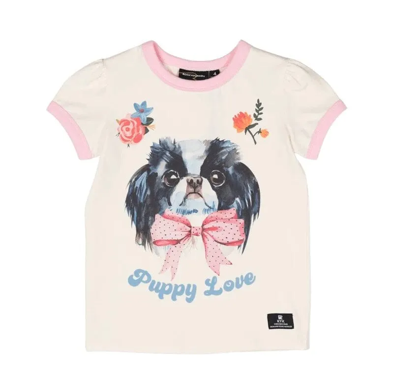 Rock Your Kid - PUPPY LOVE SHORT SLEEVE RINGER T-SHIRT