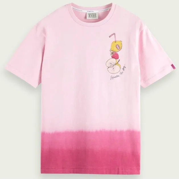 Scotch & Soda Dip Dyed Summer Artwork Tee (Stone Pink) 172303