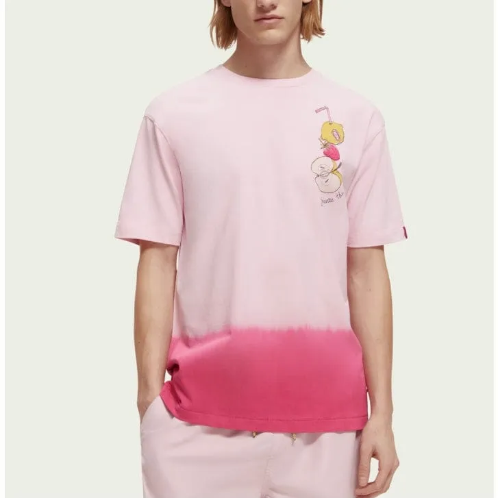 Scotch & Soda Dip Dyed Summer Artwork Tee (Stone Pink) 172303