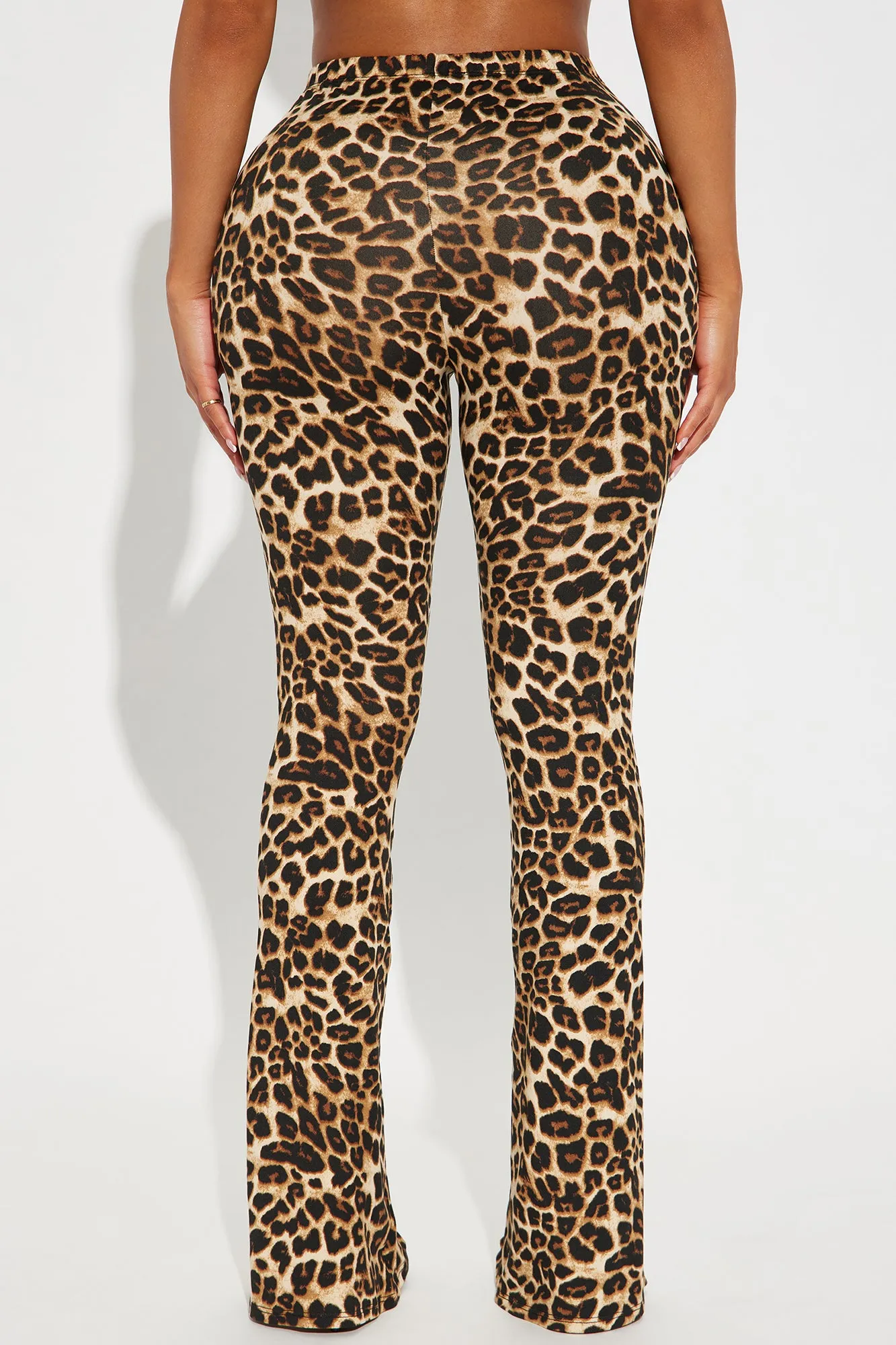 Stay Calm High Rise Leopard Flare Pant - Brown/combo