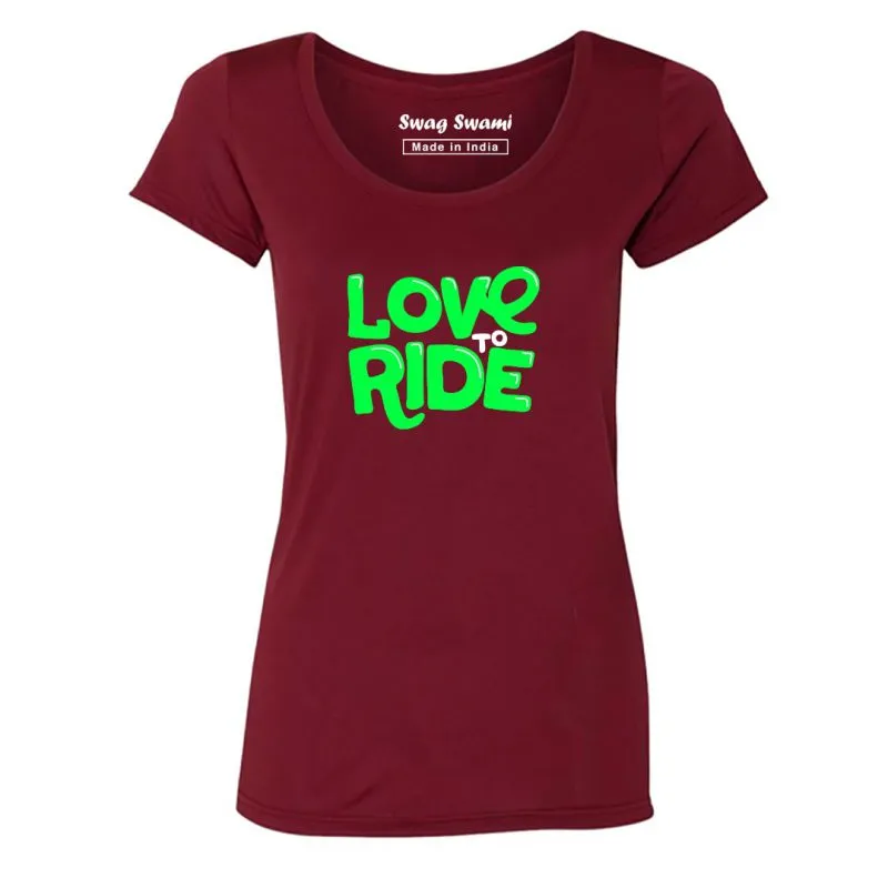 Swag Swami Women's  Love To Ride T-Shirt