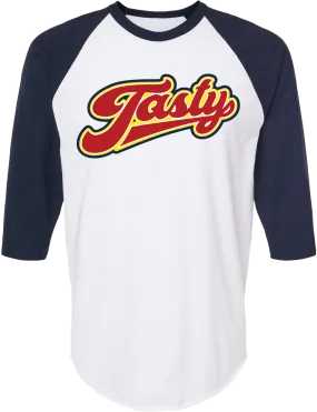 TASTY STEVE - 'Tasty Tee' Raglan Shirt - Cardinals Blue