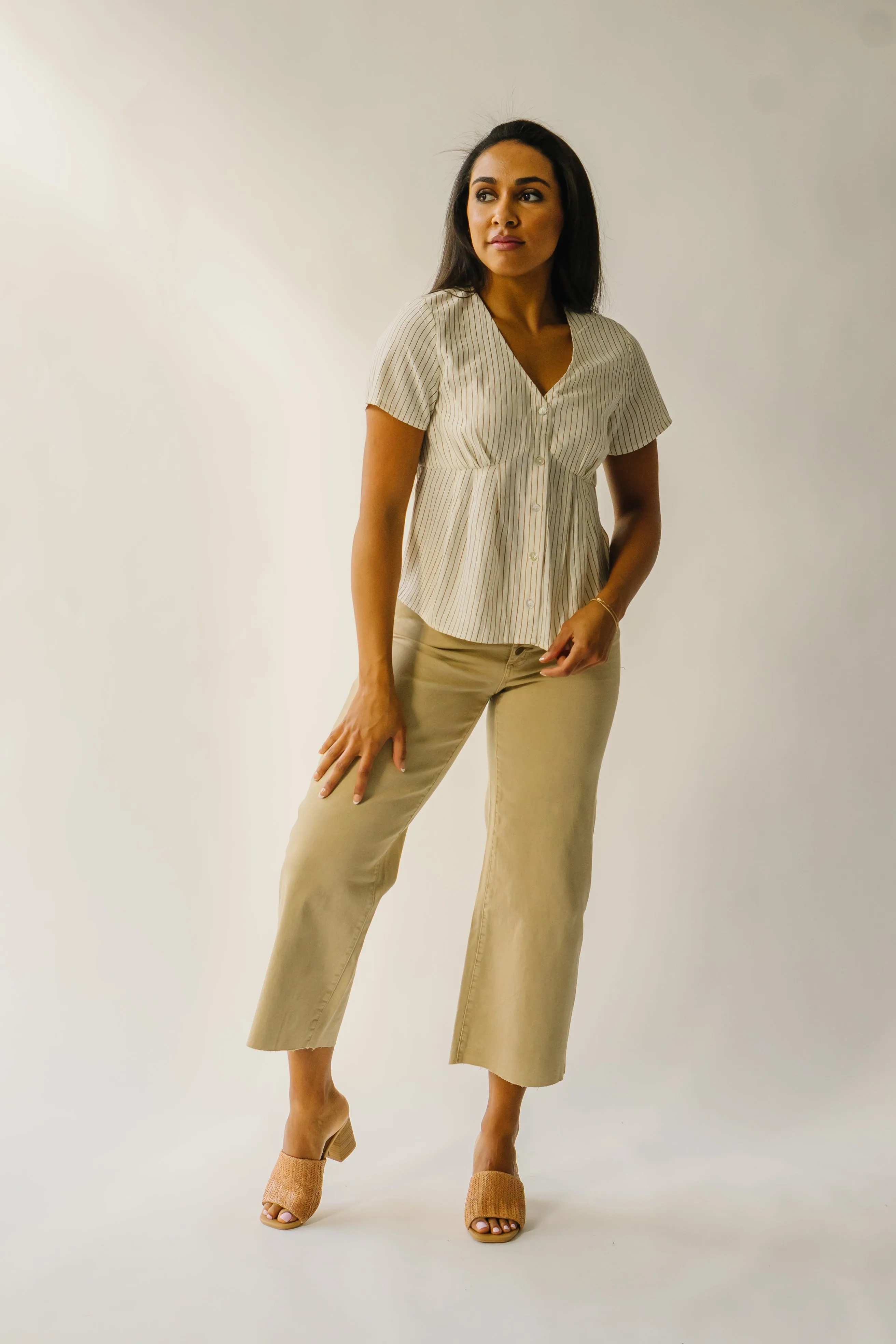 The Colbert Wide Leg Pant in Khaki