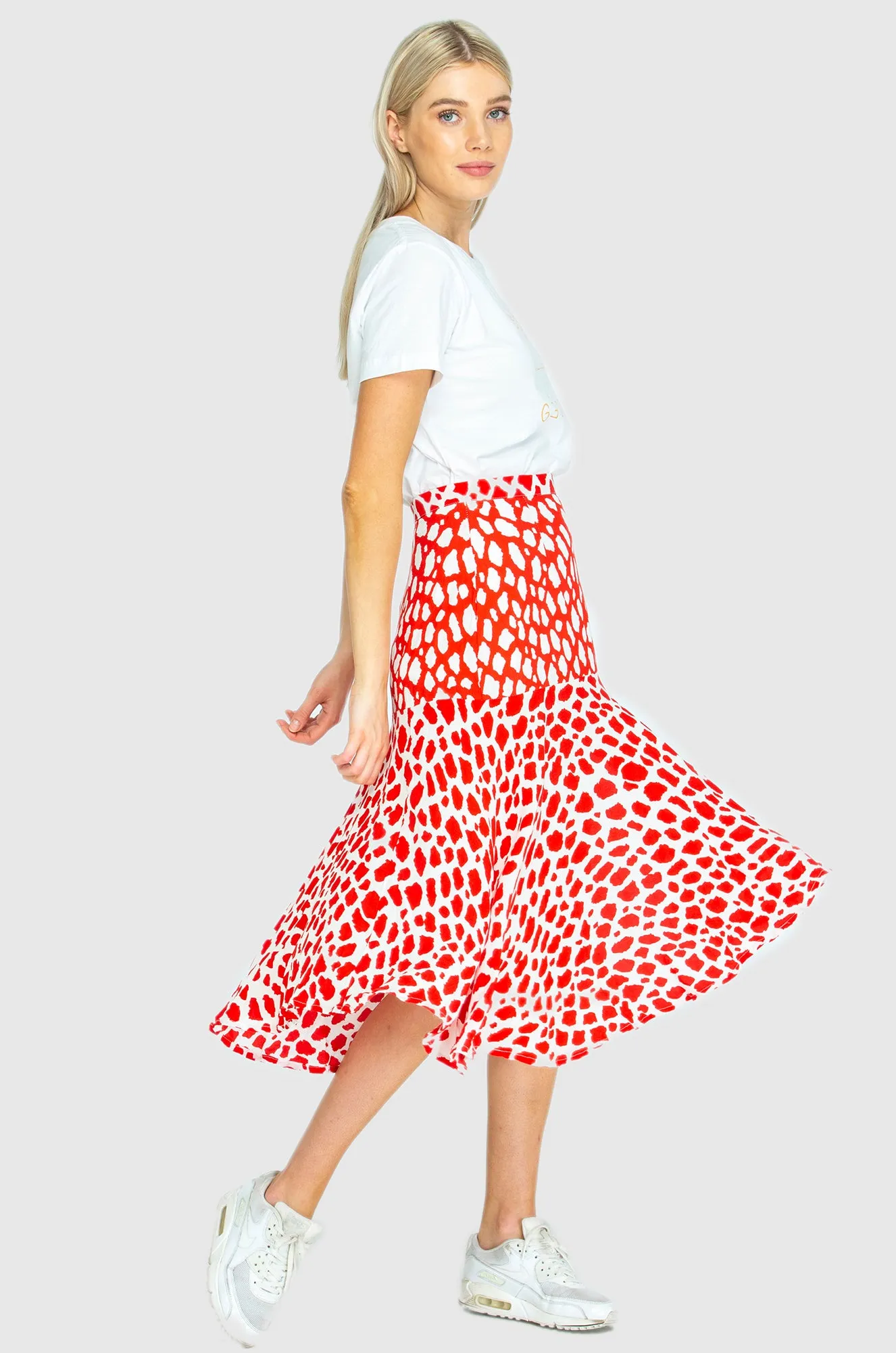 THE PARIS SKIRT - Giraffe red/white