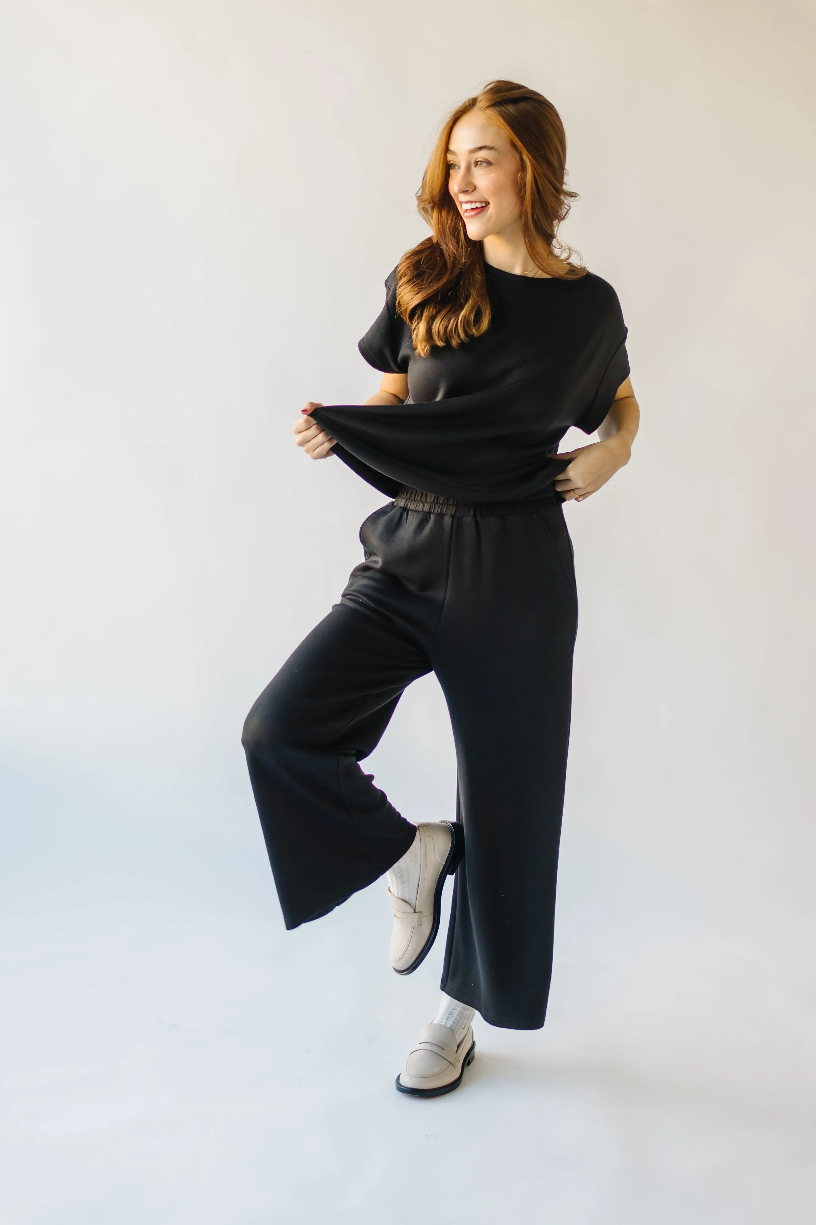 The Ronnie Basic Wide Leg Pant in Black