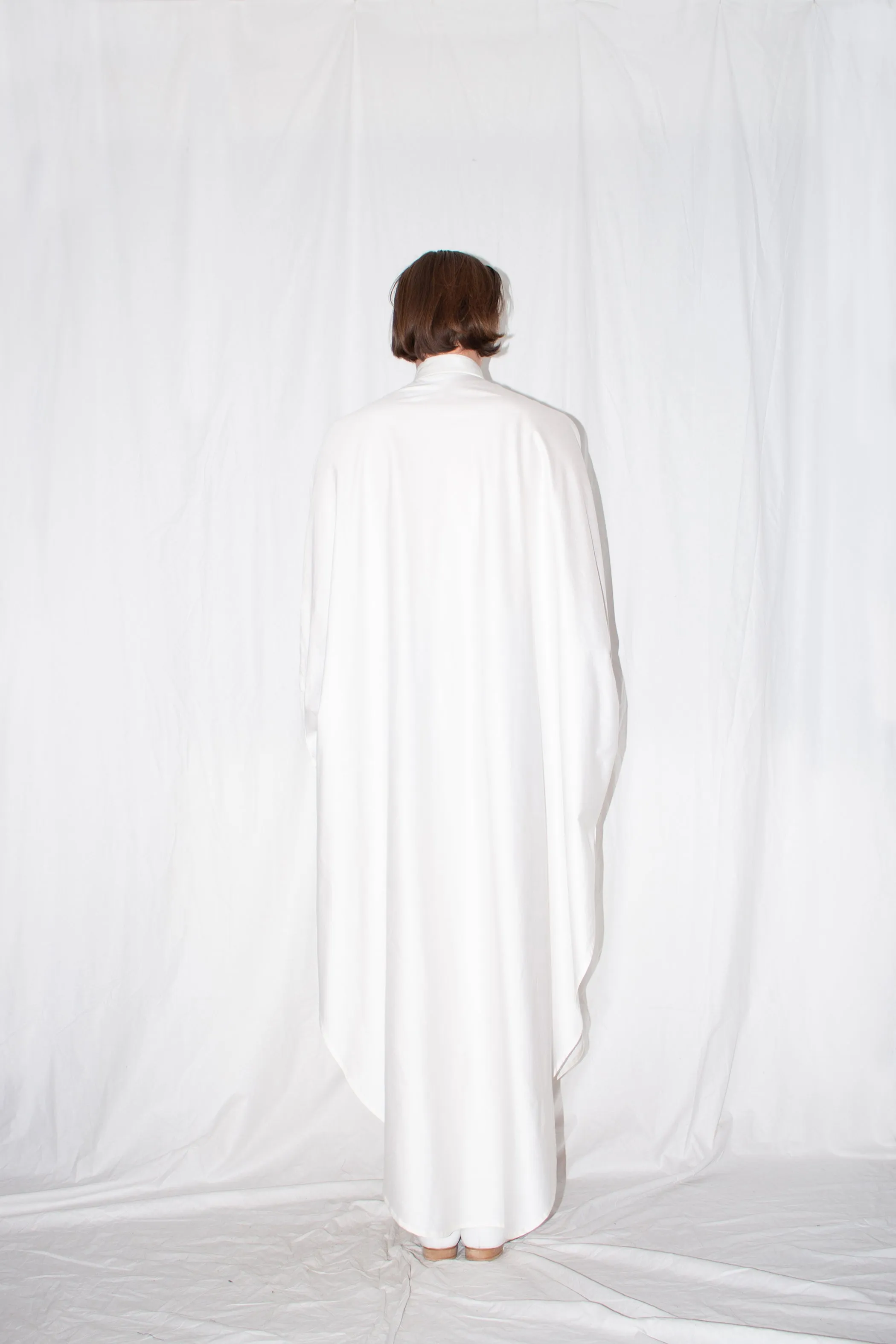 White Elongated Cloak Shirt