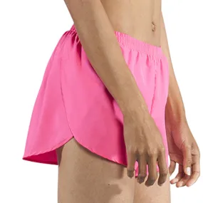 Women's 1" Elite Split Running Shorts- Hot Pink