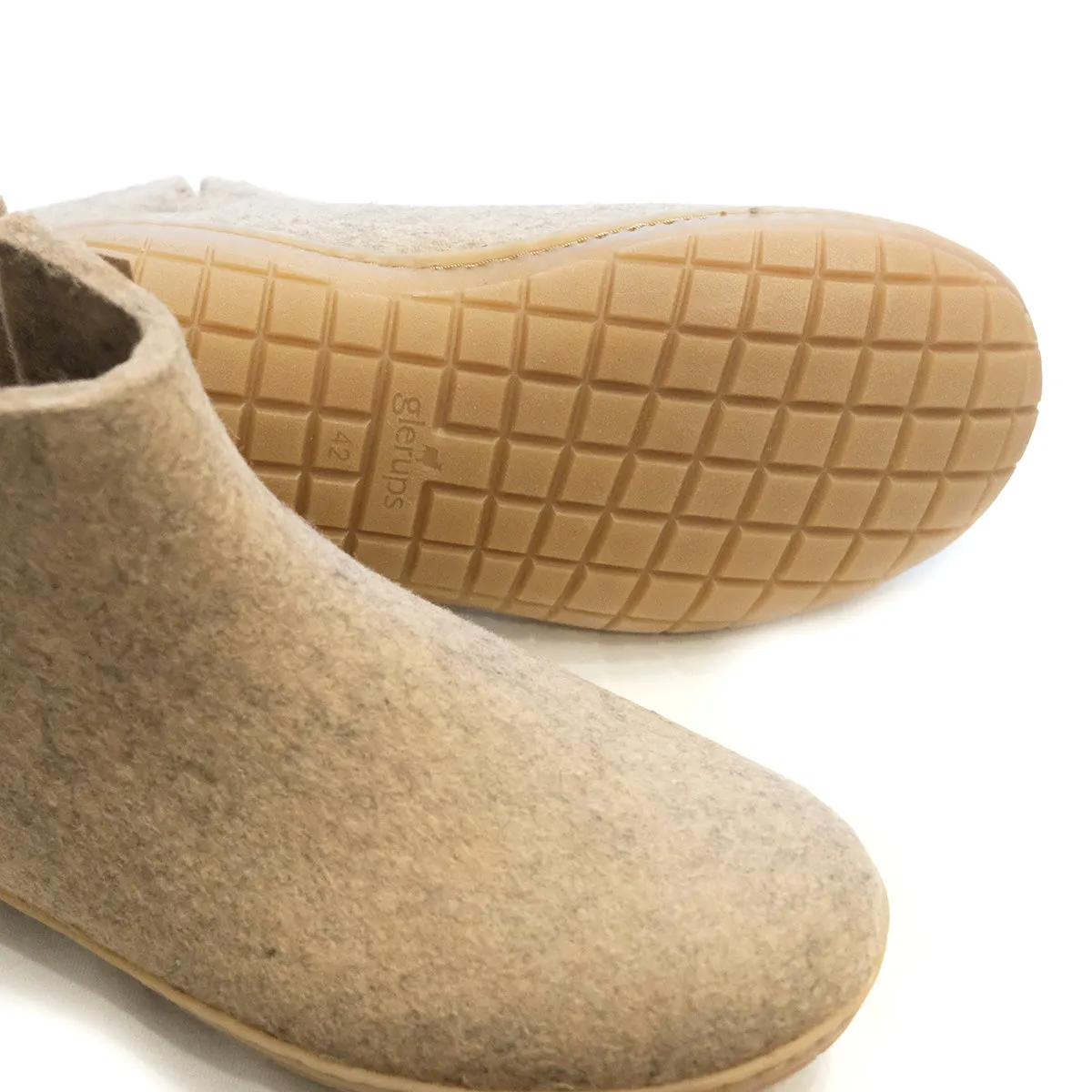 Wool Boot with Natural Rubber Sole - Sand