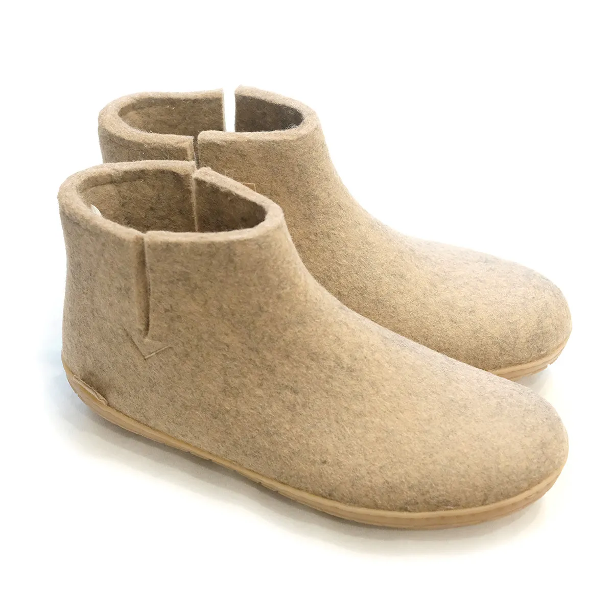 Wool Boot with Natural Rubber Sole - Sand